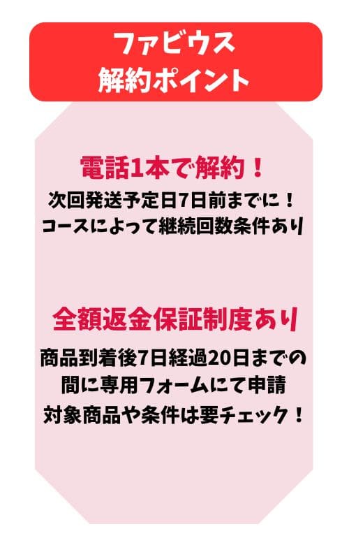 ファビウス定期コース解約まとめ