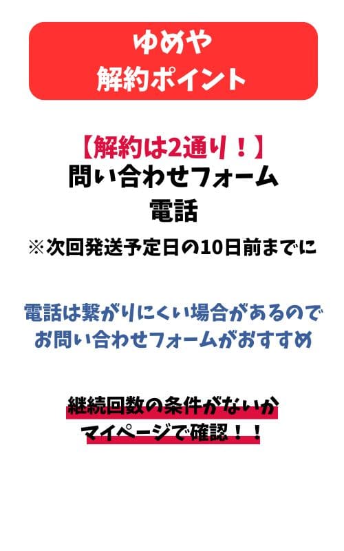 ゆめや解約まとめ