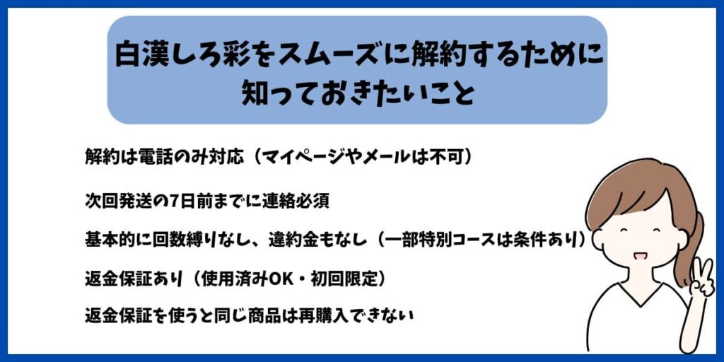 しろ彩解約まとめ