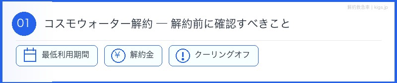 コスモウォーター解約前確認セクション