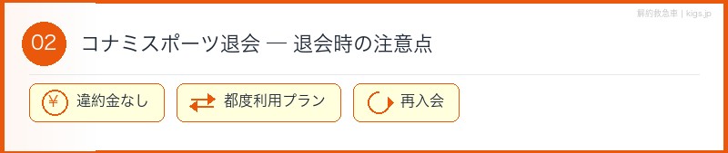 コナミスポーツ退会時の注意点