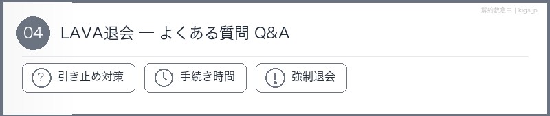 LAVA退会よくある質問
