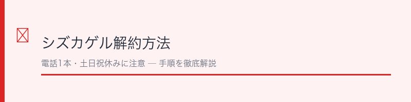 シズカゲル解約方法の全体像