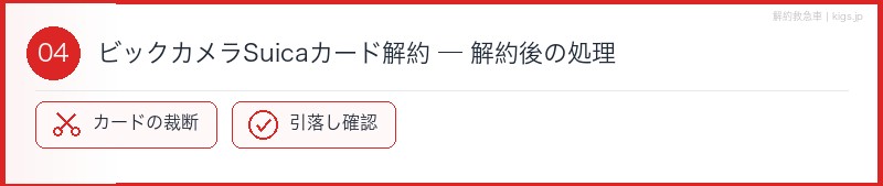 ビックカメラSuicaカード解約後処理セクション