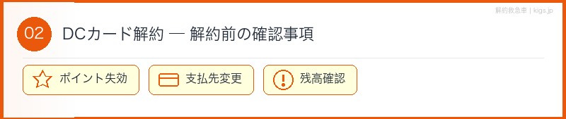 DCカード解約前確認セクション