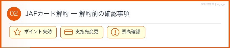 JAFカード解約前確認セクション