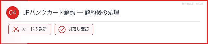 JPバンクカード解約後処理セクション
