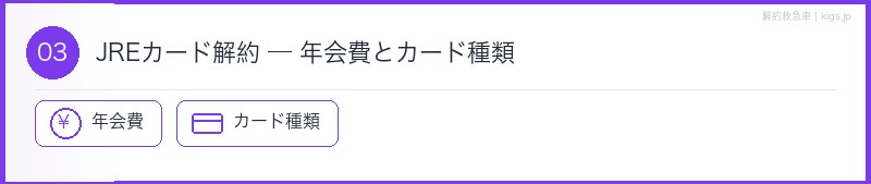 JREカード年会費セクション
