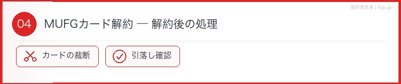 MUFGカード解約後処理セクション