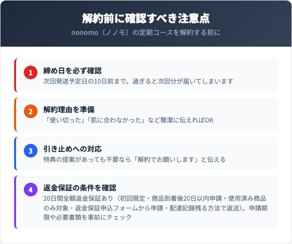 解約前に確認すべき注意点