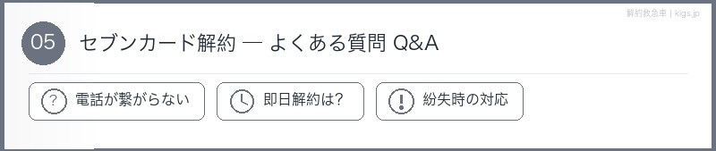 セブンカードFAQセクション