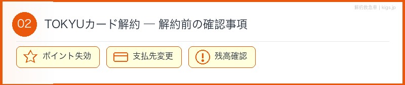 TOKYUカード解約前確認セクション