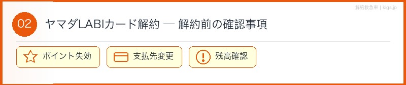 ヤマダLABIカード解約前確認セクション
