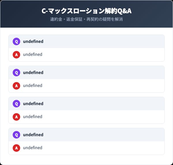 C-マックスローションに関するよくある質問