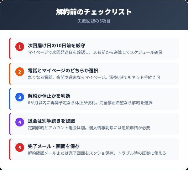 コラリッチEX解約前のチェックリスト