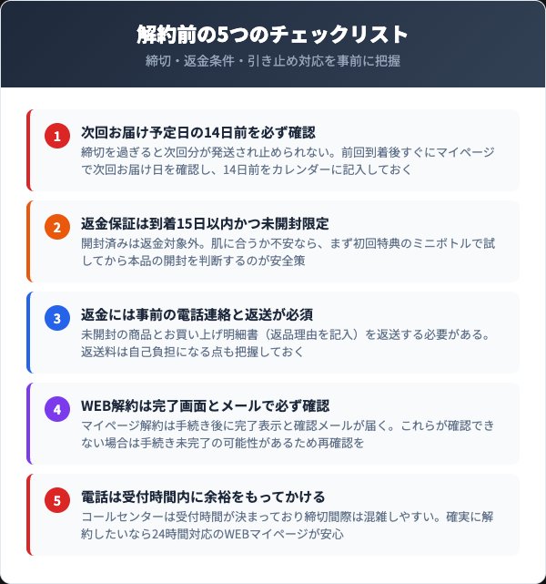 イミニ リペアセラムを解約する前に確認すべき5つのチェックリスト