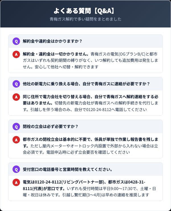 青梅ガス解約のよくある質問