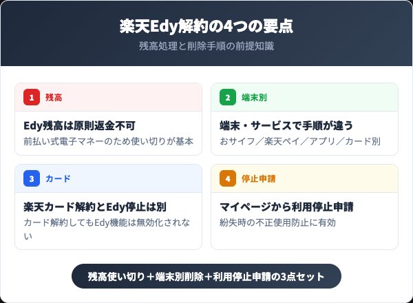 楽天Edyを解約する前に知っておくべき4つの要点