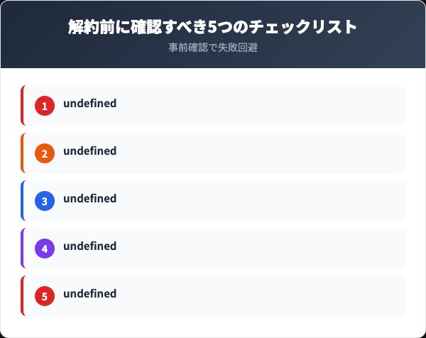 解約前に確認すべき5つのチェックリスト