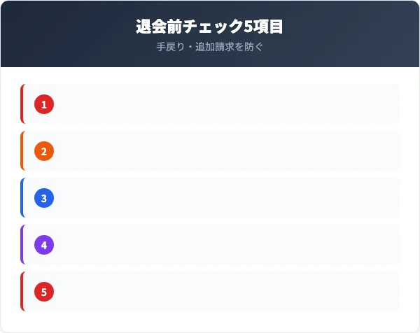 退会前に確認すべき5つのチェックリスト