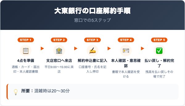 大東銀行の口座解約手順｜窓口での5ステップ