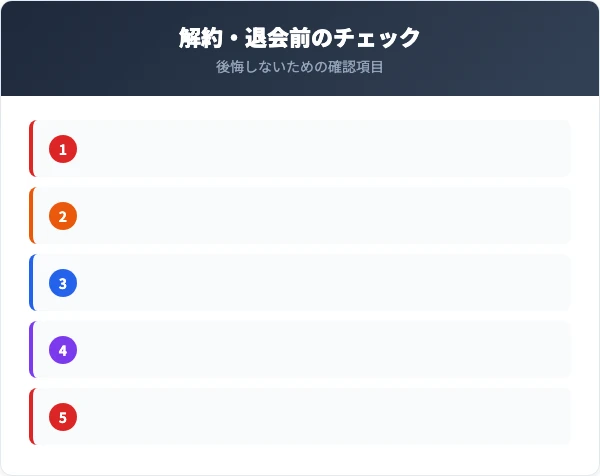 解約・退会前のチェックリストと注意点
