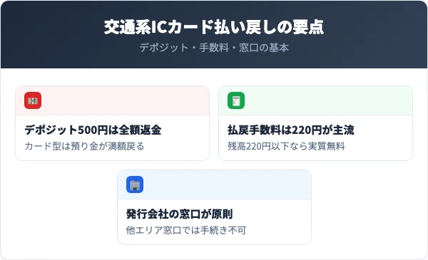 交通系ICカード払い戻しの要点