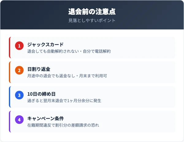 メガロス退会前の注意点チェックリスト