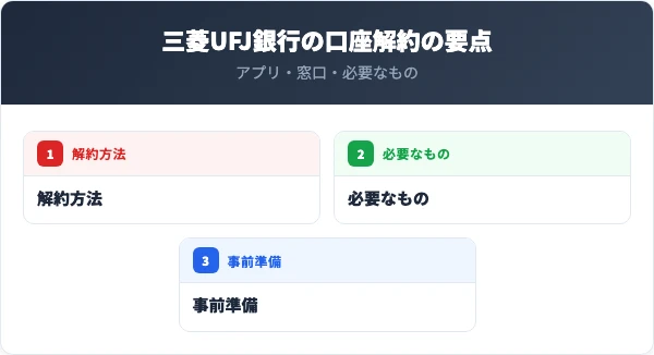 三菱UFJ銀行の口座解約の要点