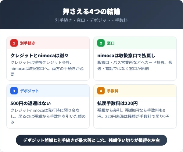 クレジットnimoca解約で最初に押さえる4つの結論