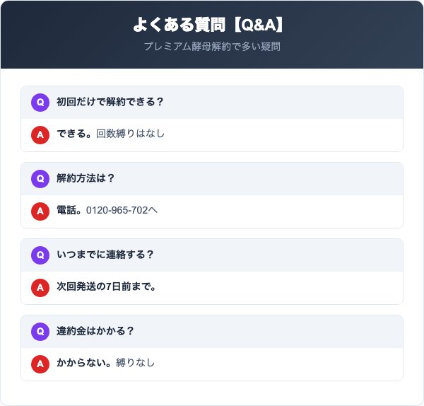 プレミアム酵母に関するよくある質問