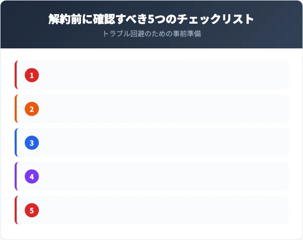 解約前に確認すべき5つのチェックリスト