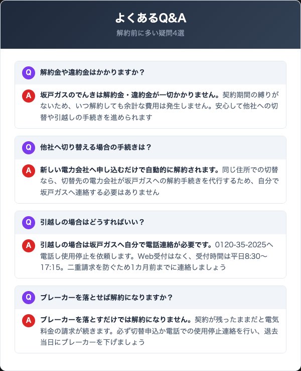坂戸ガスのでんきに関するよくある質問