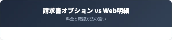 請求書オプションとWeb明細（無料）の比較
