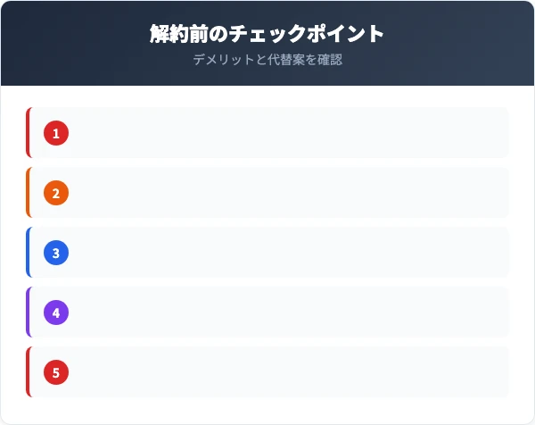 解約前に確認したい注意点と代替案