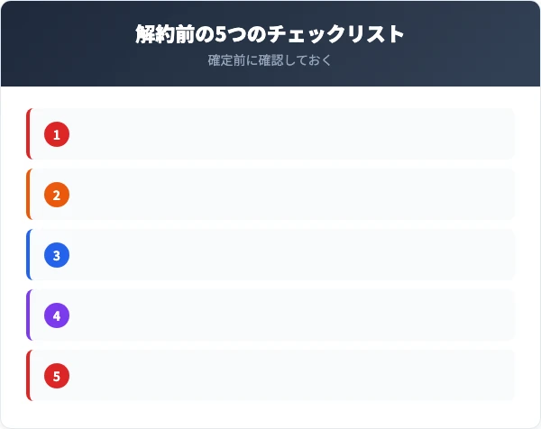 解約前に確認すべき5つのチェックリスト