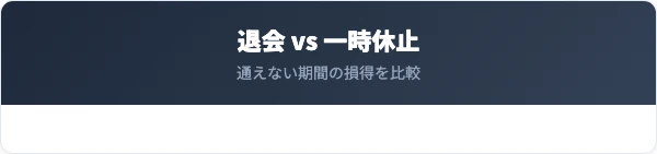 退会と休会・一時休止はどちらがお得?