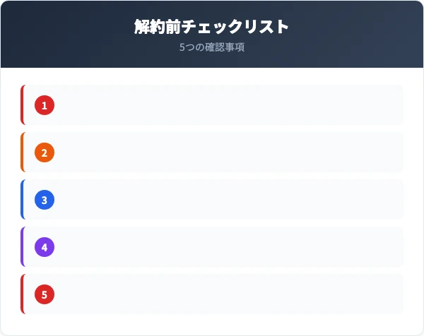 解約前に確認すべき5つのチェックリスト
