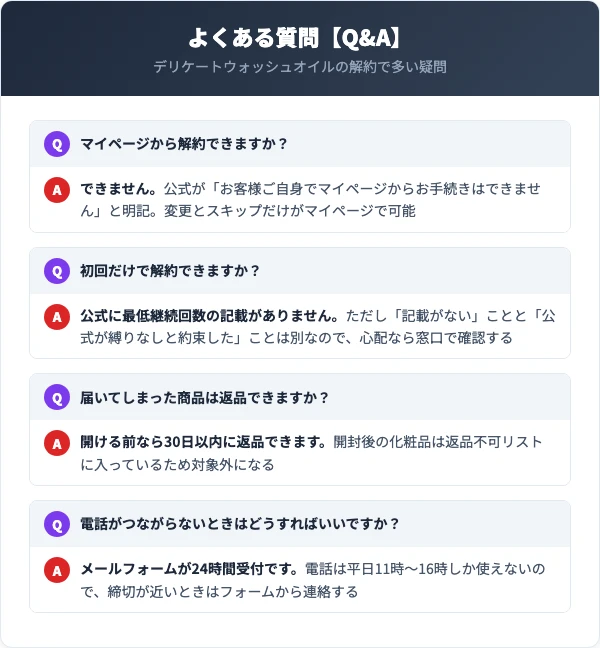 デリケートウォッシュオイルのよくある質問【Q&A】