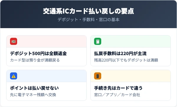 交通系ICカード払い戻しの要点